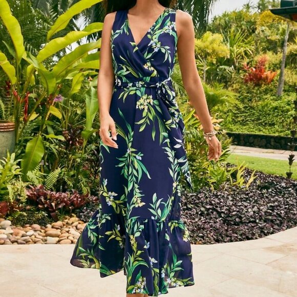 NWT Tommy Bahama Glow Maxi Dress in Island Navy Size 14 - Picture 1 of 4
